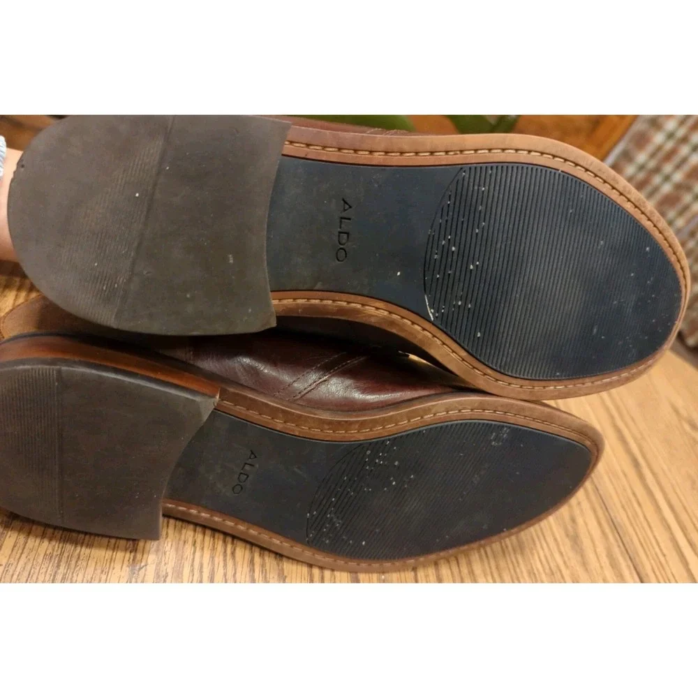 Aldo Men's Size 11 Lace Up‎ Brown Burgundy Blue Ankle Leather Dress Boots